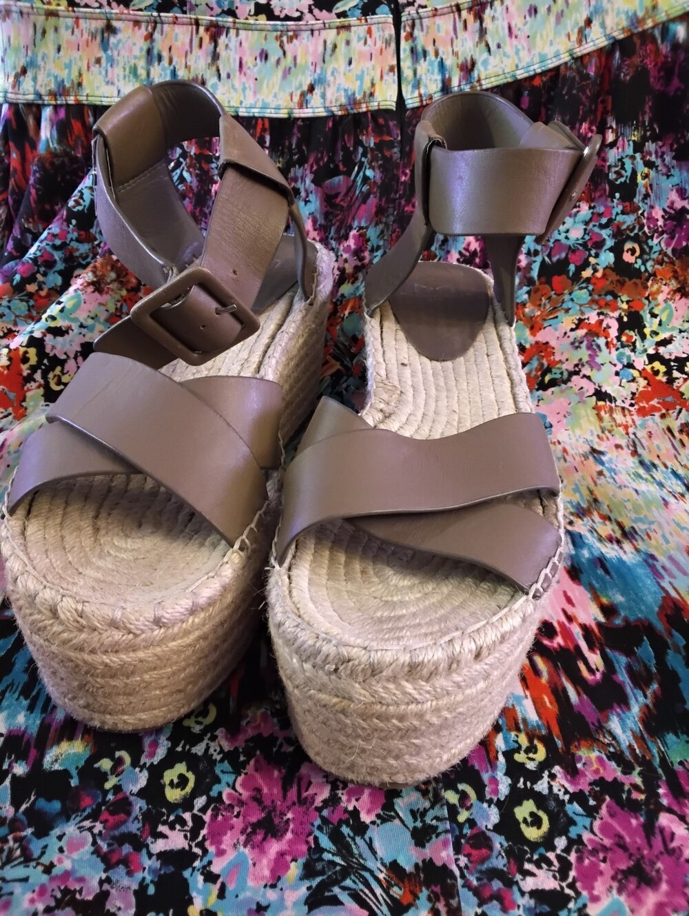 Marc Fisher Women's Espadrille platform Wedge Sandals Women's size 8.5 8 1/2